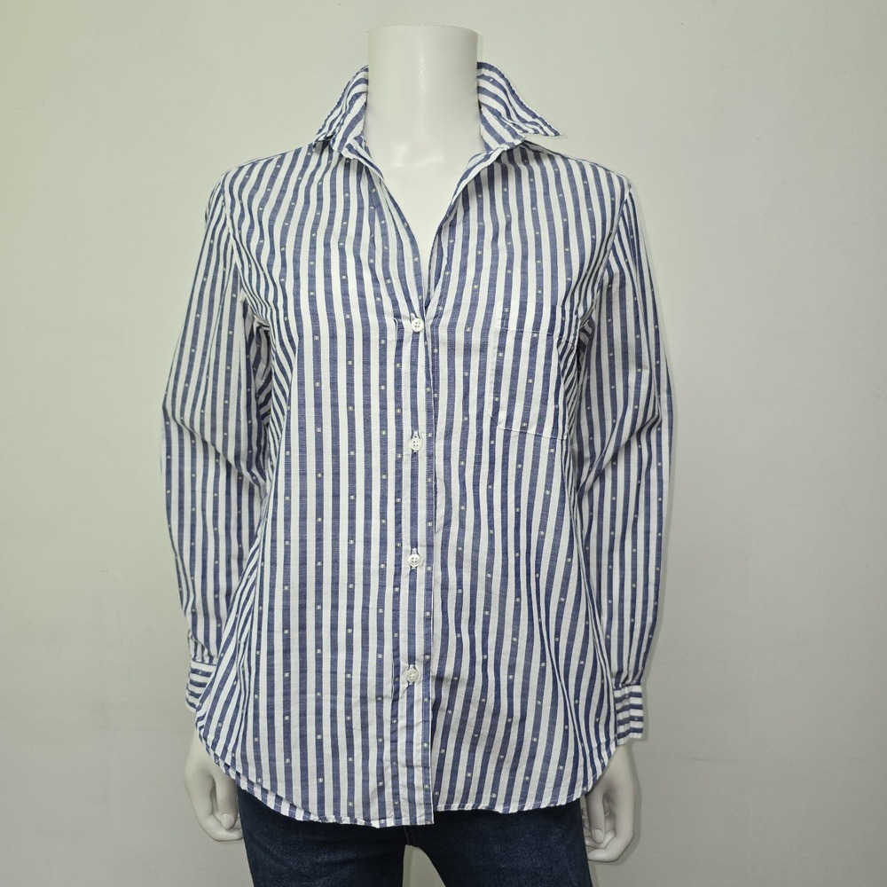 Grayson The Hero Shirt Size 1 XS Blue Stripe Button Down Pocket Long Sleeve Prep